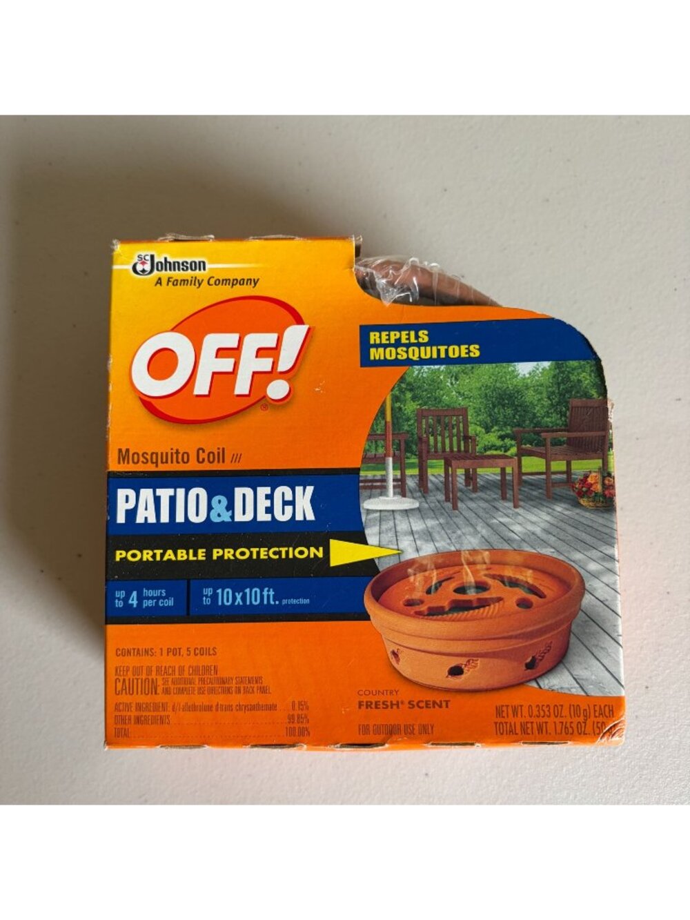 OFF Mosquito Repellent Coil Terracotta Pottery Holder Country Fresh w/ Coil 2011